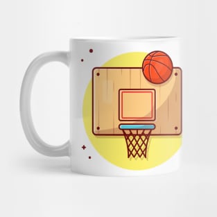 Basket Ball And Ring Cartoon Vector Icon Illustration (2) Mug